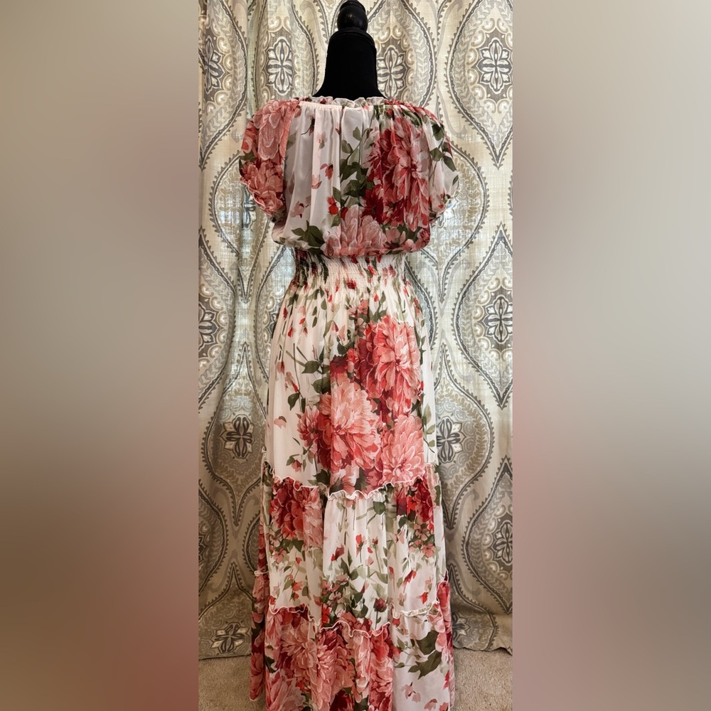 Kate and Lily Floral Maxi Dress in Pink and White Size 4 - Picture 4 of 8